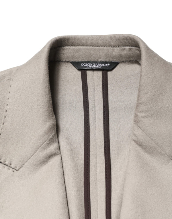 Gray Cashmere Single Breasted Jacket Blazer