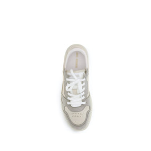 Gray Calf Leather Bos Taurus Athletic Sneakers