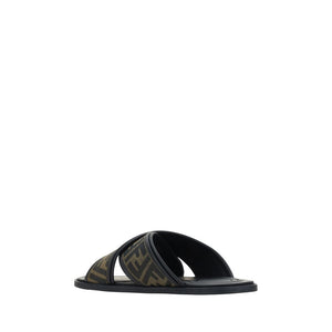 Black Calf Leather Bos Taurus Sandals
