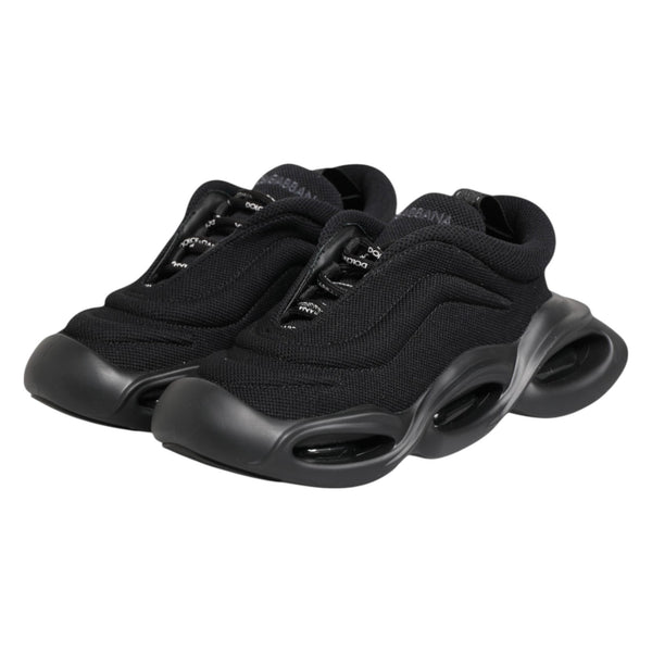 Black Slip On Low Top Wave Sneakers Shoes