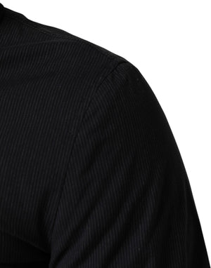 Dark Blue Cotton Full Zip Bomber Men Jacket