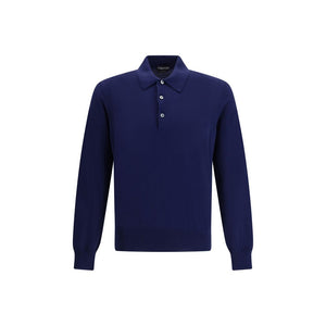 Blue Cotton Polo Shirt