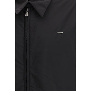 Black Recycled Polyamide Full-Length Jacket
