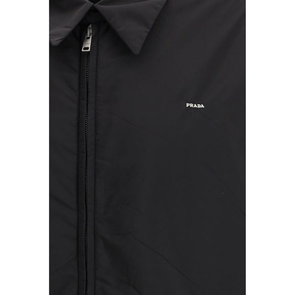 Black Recycled Polyamide Full-Length Jacket