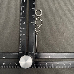 Silver Spike Chain Drop Earrings