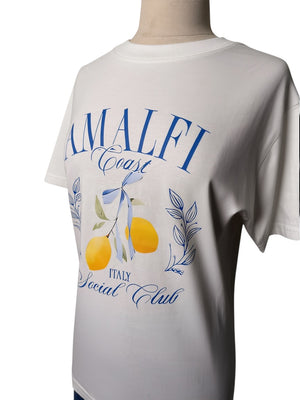 Stylish Lemon Graphic Print Crew Neck T-Shirt