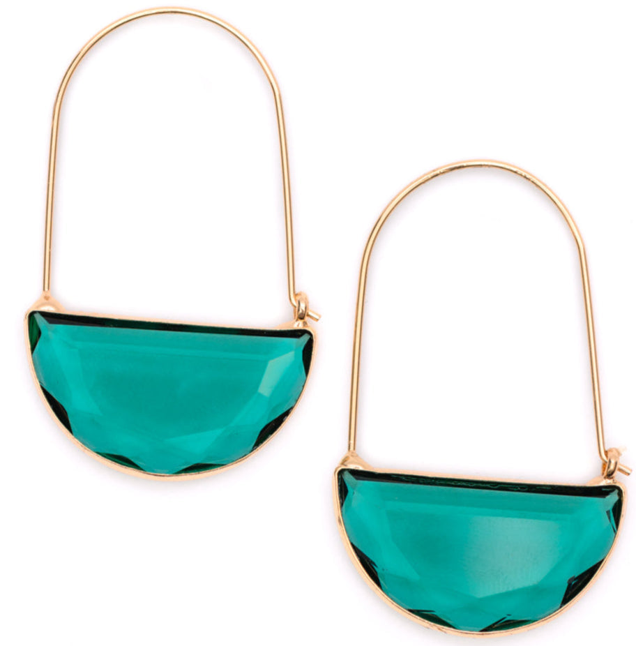 Half Circle Crystal Earrings