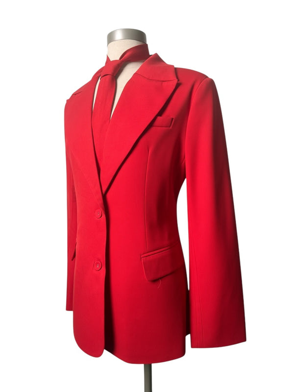 Stella Red Blazer with Tie