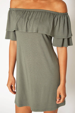Bellatrix Basic Off Shoulder Midi Dress