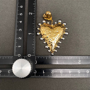 Two-Tone Sacred Heart Statement Earrings