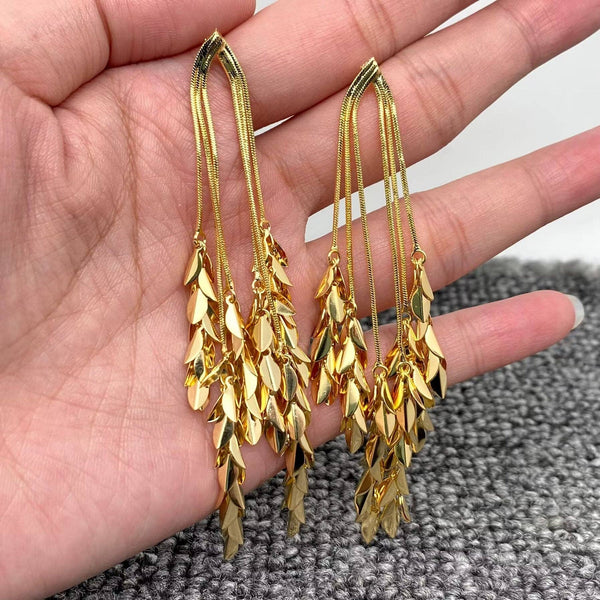 Golden Willow Cascade Earrings