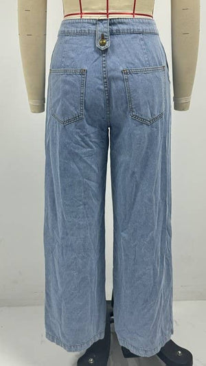 Smart sophisticated Buttons down Split Hem Denim vest top