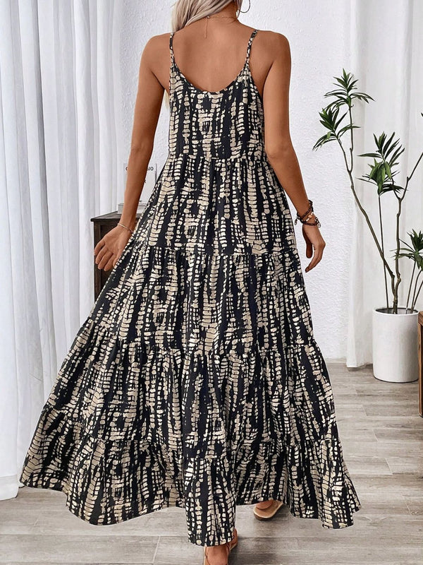 Celestial Drift Scoop Neck Maxi Dress