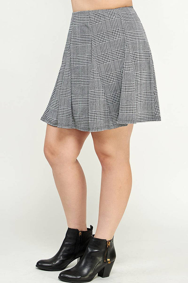 Plaid Pleated Mini Skirt