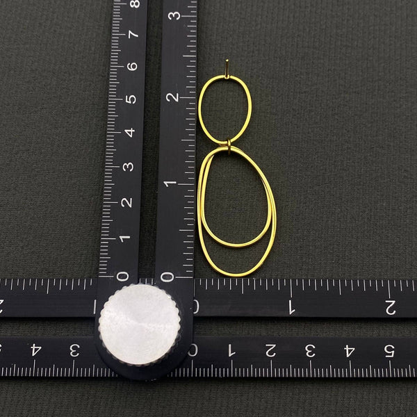 Golden Orbit Double Drop Earrings