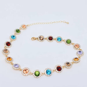 Multicolor Crystal Rhinestone Statement Necklace