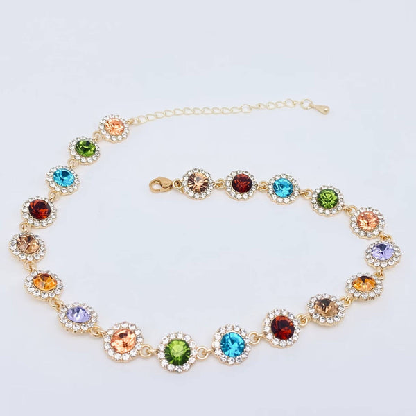 Multicolor Crystal Rhinestone Statement Necklace