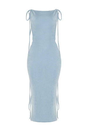 Open-Back Tie Shoulder Maxi Dress
