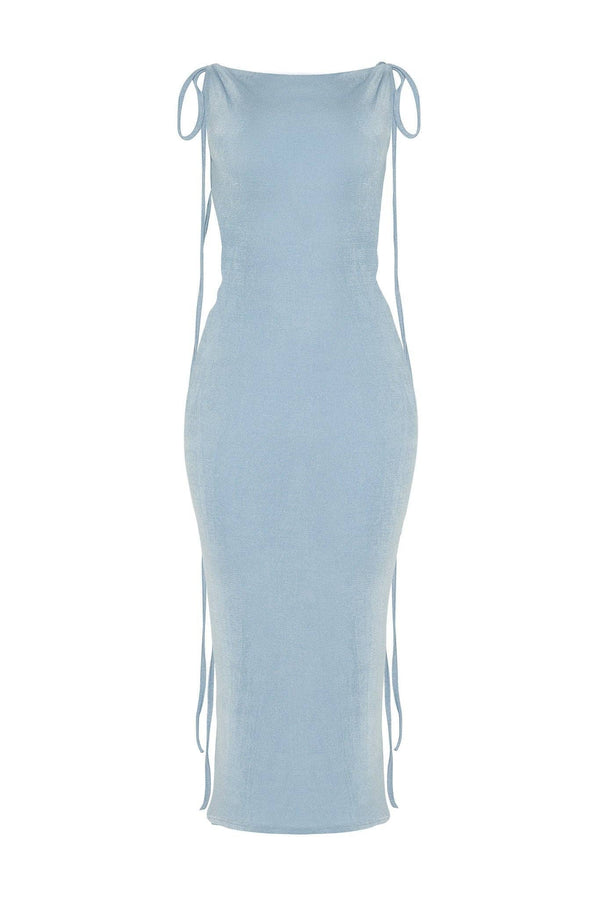 Open-Back Tie Shoulder Maxi Dress