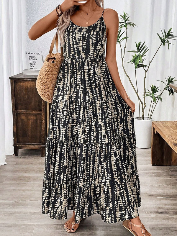 Celestial Drift Scoop Neck Maxi Dress