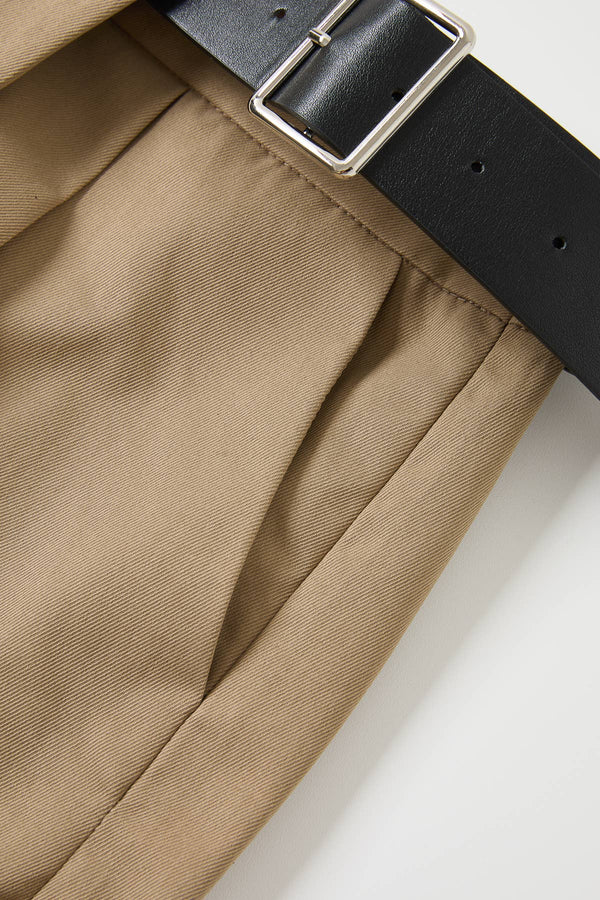 Belted Tailored Wide-Leg Trousers
