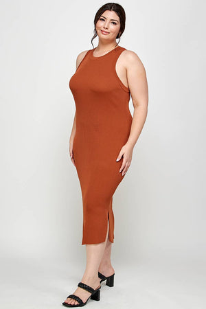 Ribbed Sleeveless Midi Dress