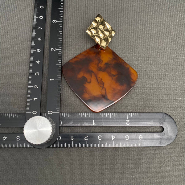 Tortoiseshell Sculpted Gold Drop Earrings