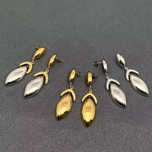 Two-Tone Sculpted Petal Drop Earrings