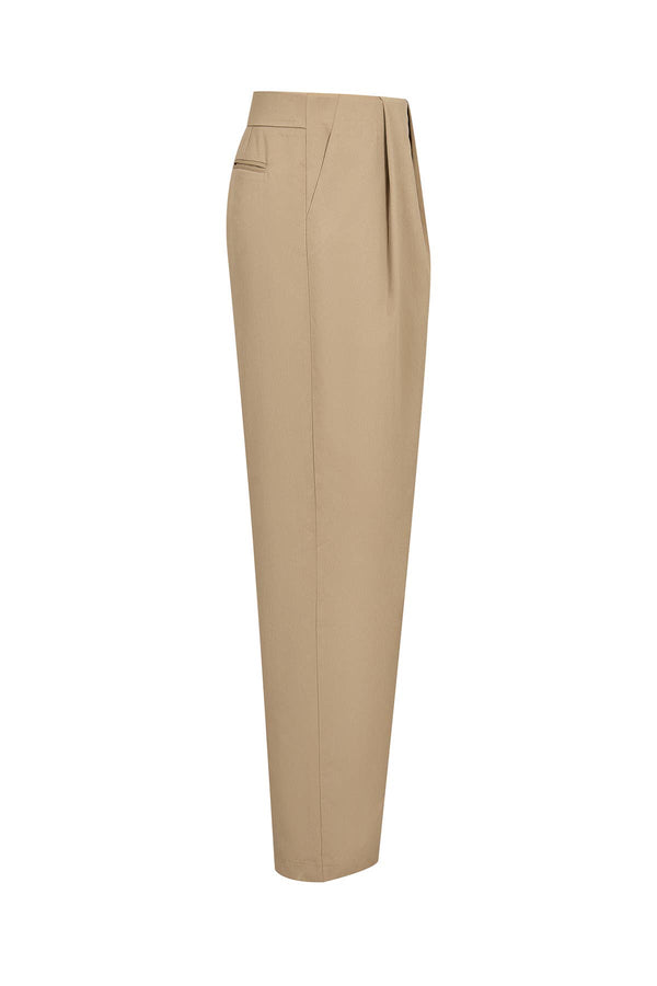 Belted Tailored Wide-Leg Trousers