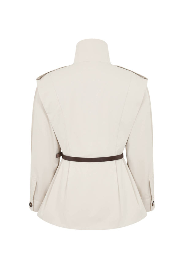 Belted High-Neck Utility Jacket