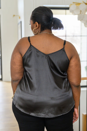 Stayin' Alive V-Neck Sequin Tank in Gold - Moda Aziza